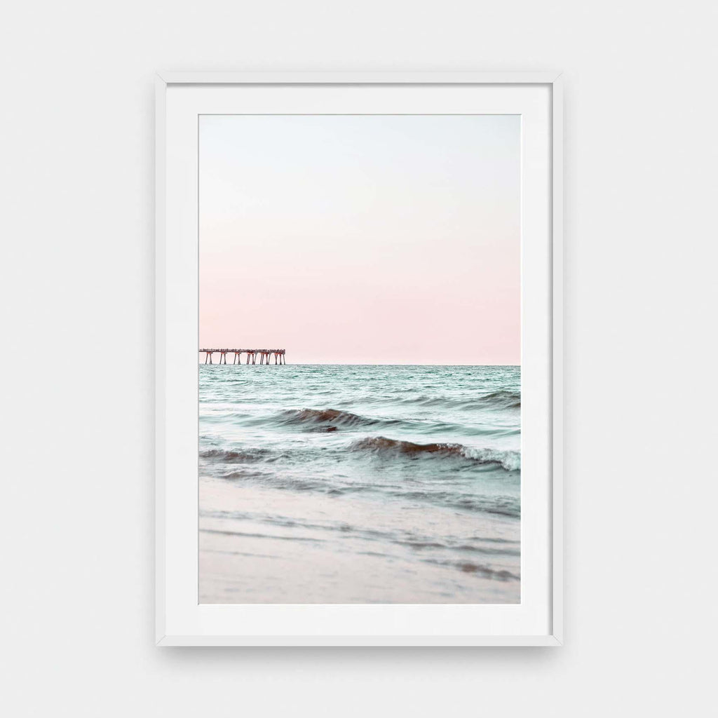 Pier at sunset - beach, color, photography, portrait print, Travel - LNDN GRAY
