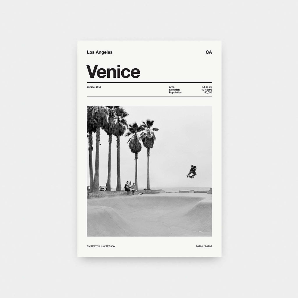 City Specs Venice Beach - beach, black and White, Cities, photography, portrait print, Travel - LNDN GRAY